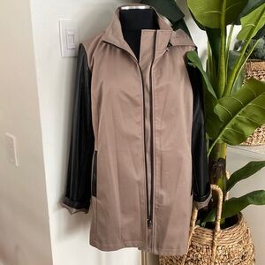 Cleo Jacket with vegan leather sleeves